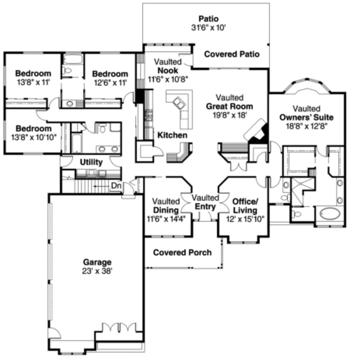 Floorplan for House Plan #035-00065