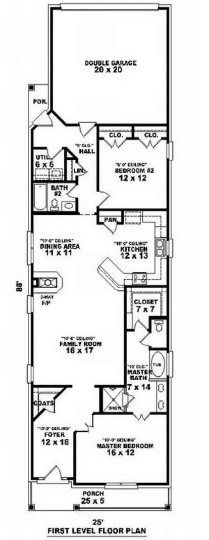 Floorplan 1 for House Plan #053-00533