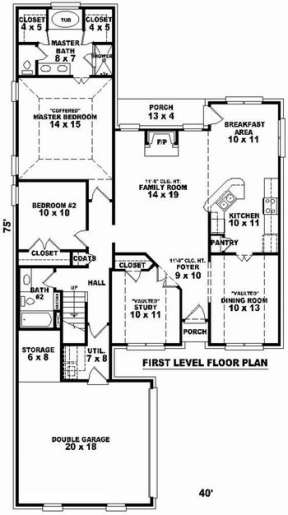 Floorplan 1 for House Plan #053-00534