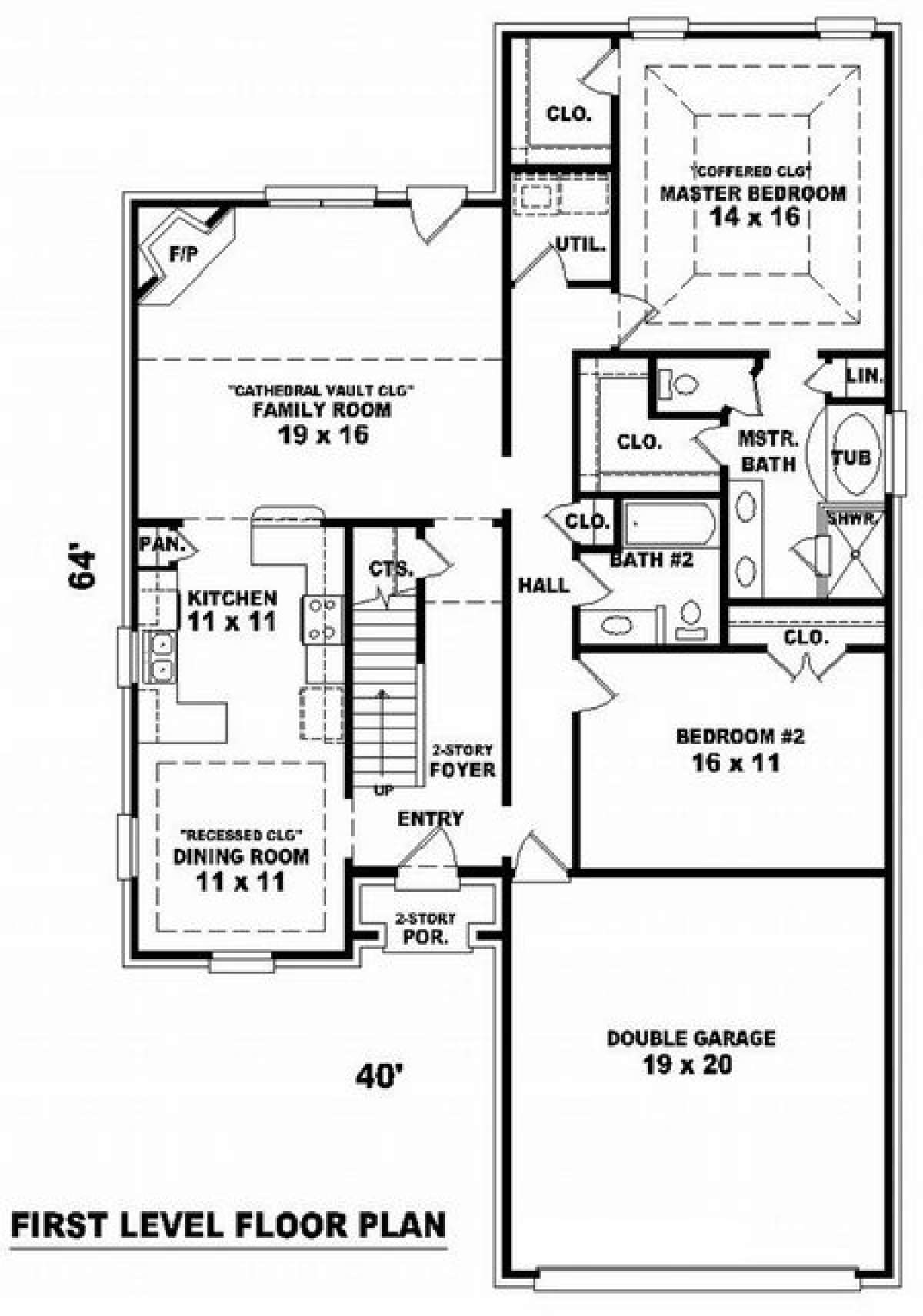 Floorplan 1 for House Plan #053-00537