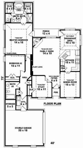Floorplan 1 for House Plan #053-00538