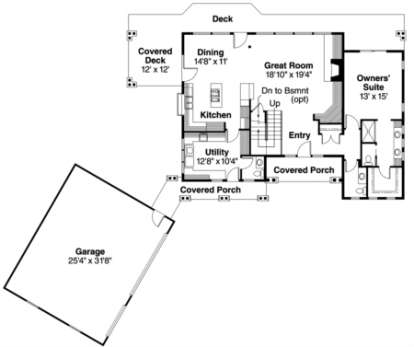 First Floor for House Plan #035-00068