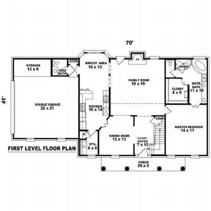 Floorplan 1 for House Plan #053-00556