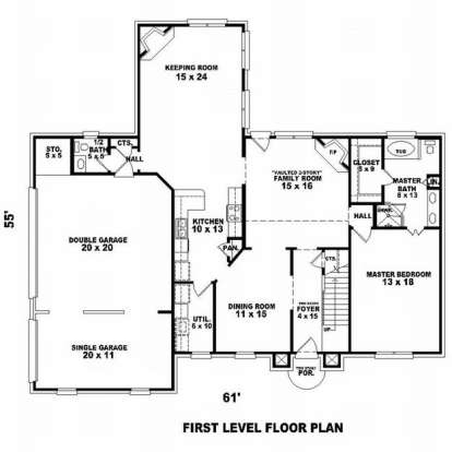 Floorplan 1 for House Plan #053-00559