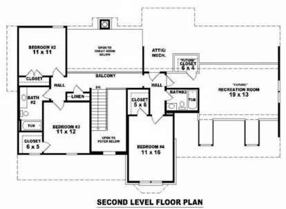 Floorplan 2 for House Plan #053-00569