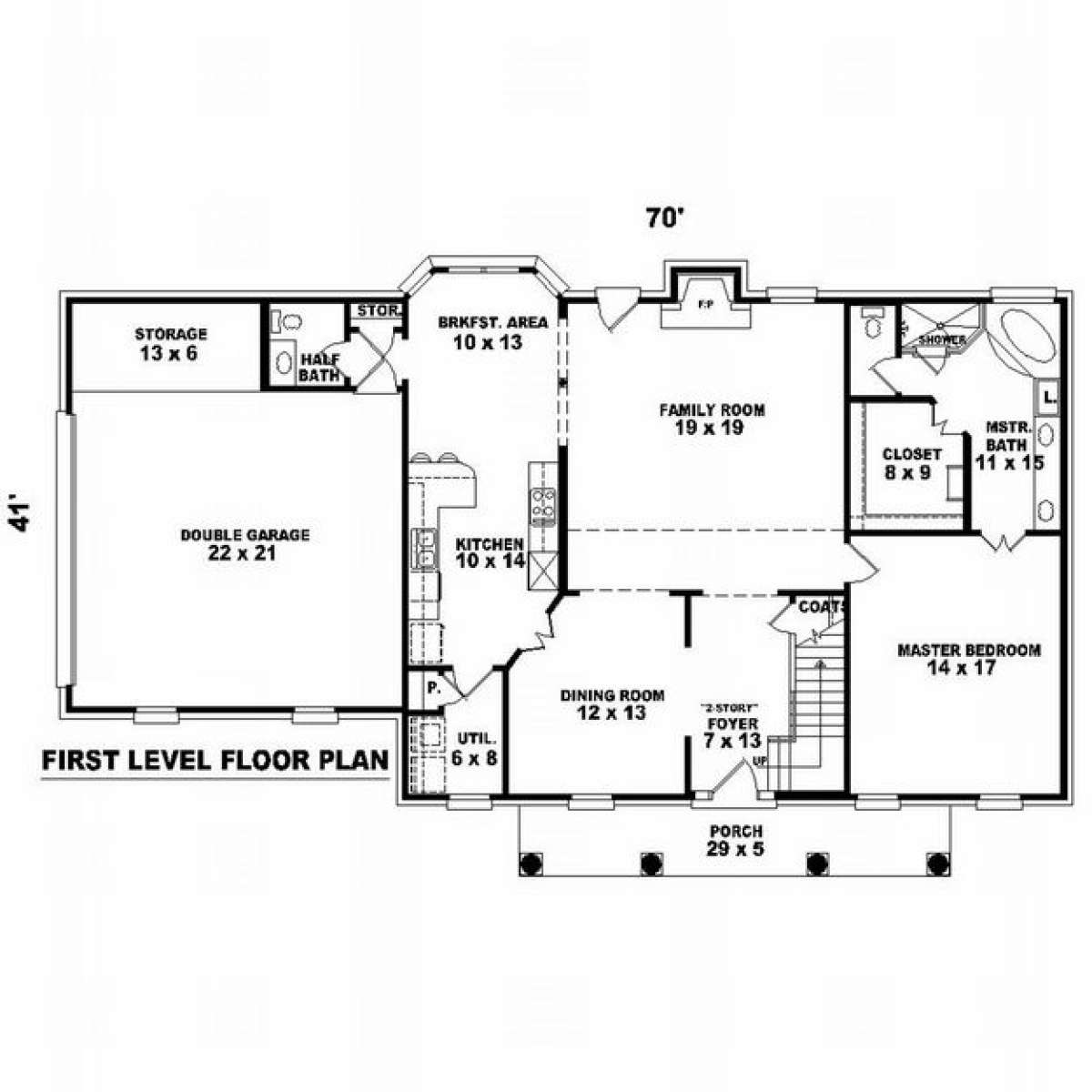 Floorplan 1 for House Plan #053-00574