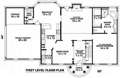 Floorplan 1 for House Plan #053-00575
