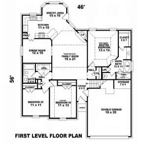 Floorplan 1 for House Plan #053-00577