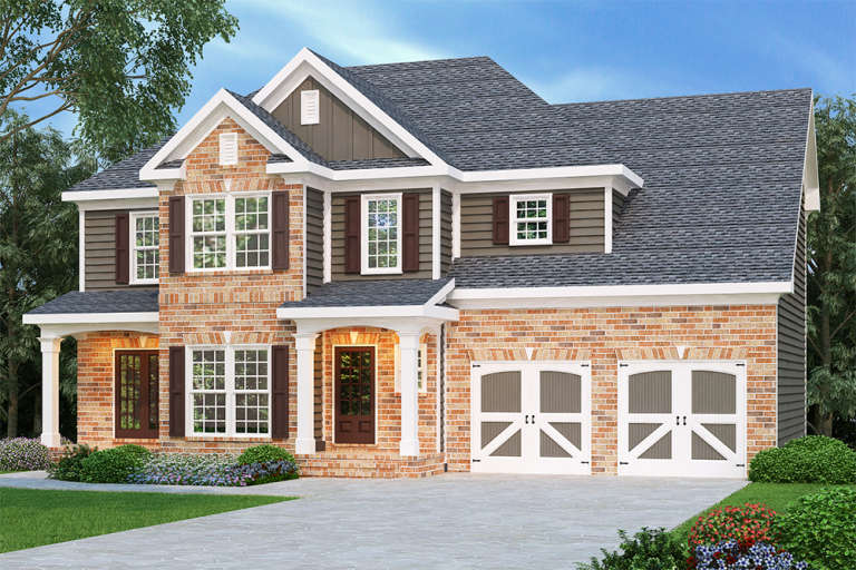 Traditional House Plan #009-00055 Elevation Photo