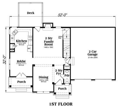 Main Floor for House Plan #009-00055