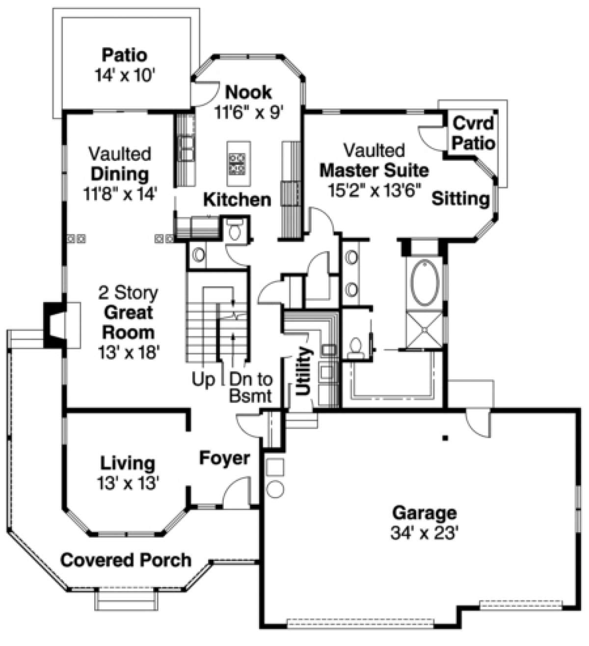 First Floor for House Plan #035-00071