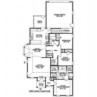 Floorplan 1 for House Plan #053-00581