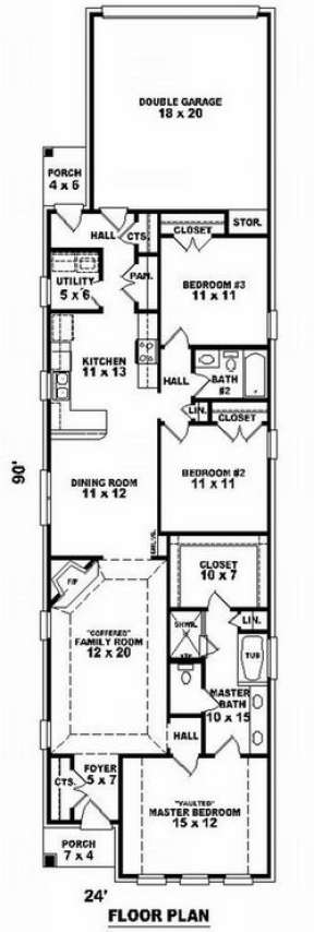 Floorplan 1 for House Plan #053-00584