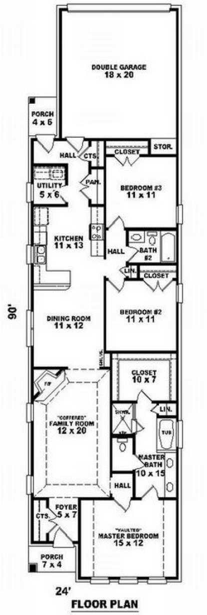 Floorplan 1 for House Plan #053-00584
