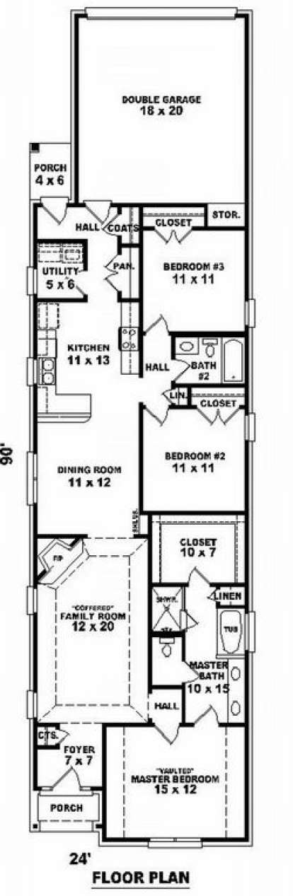 Floorplan 1 for House Plan #053-00585