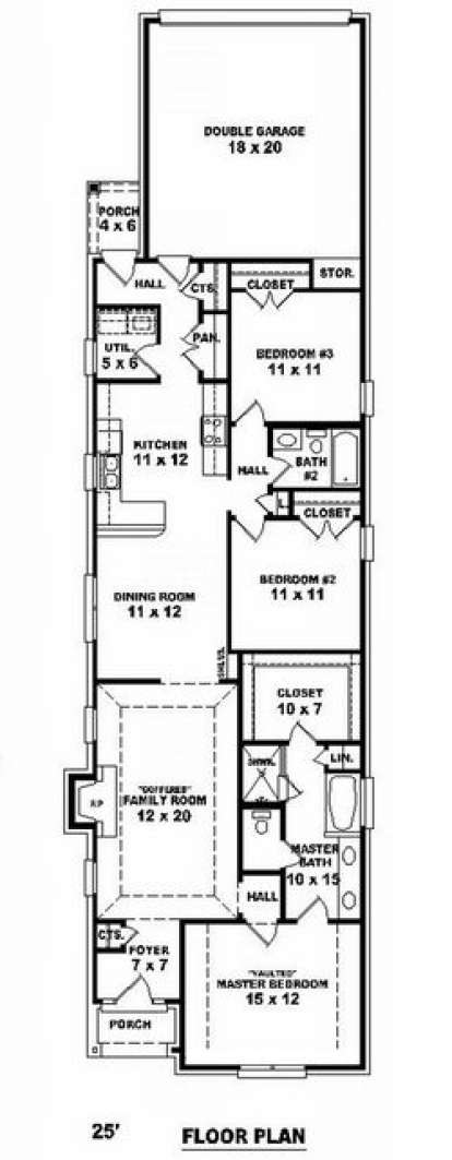 Floorplan 1 for House Plan #053-00586