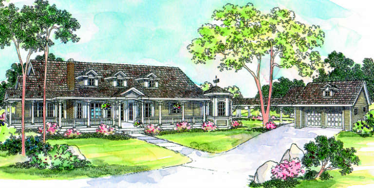 Farmhouse House Plan #035-00072 Elevation Photo