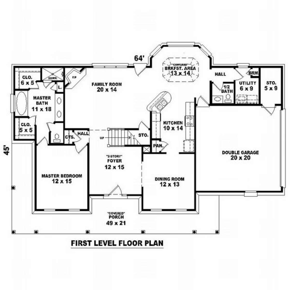 Floorplan 1 for House Plan #053-00590
