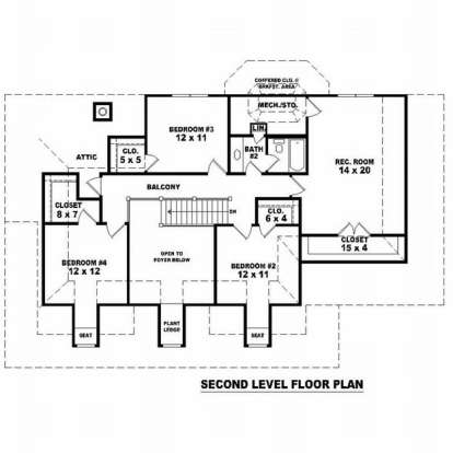 Floorplan 2 for House Plan #053-00590