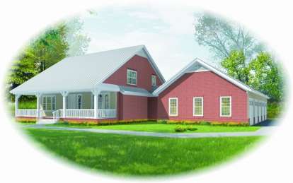 Farmhouse House Plan #053-00591 Elevation Photo