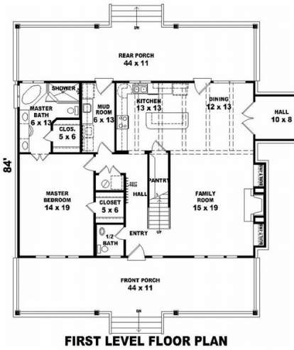 Floorplan 1 for House Plan #053-00591