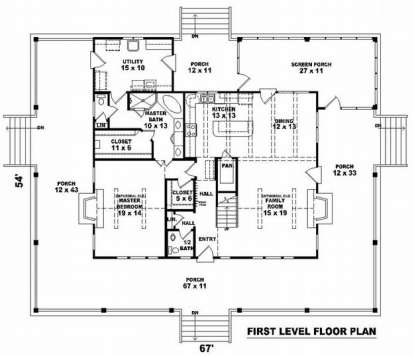 Floorplan 1 for House Plan #053-00593