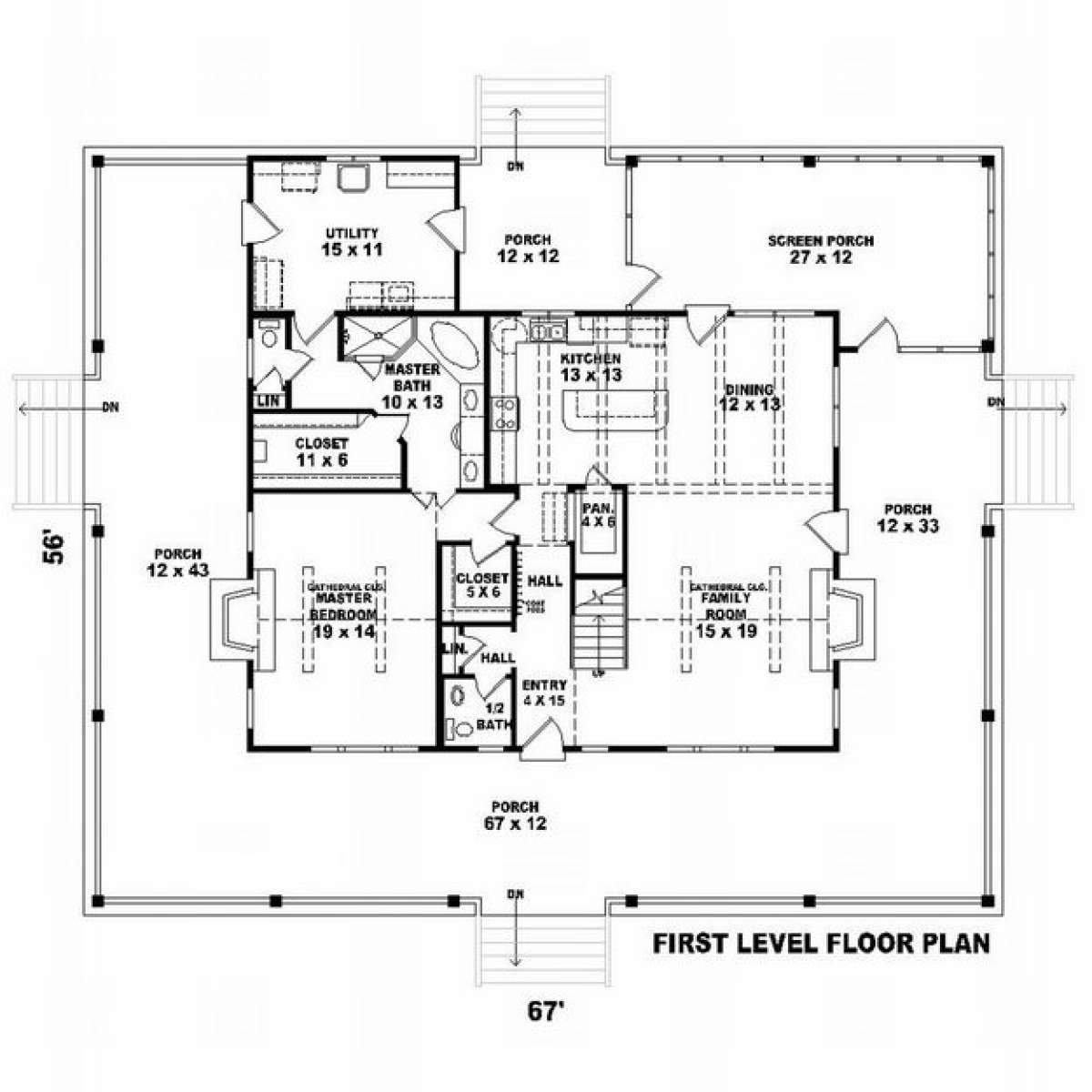Floorplan 1 for House Plan #053-00596