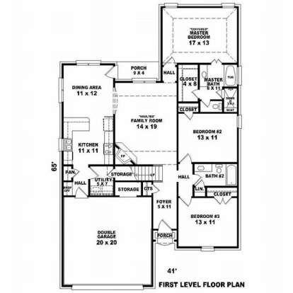 Floorplan 1 for House Plan #053-00602