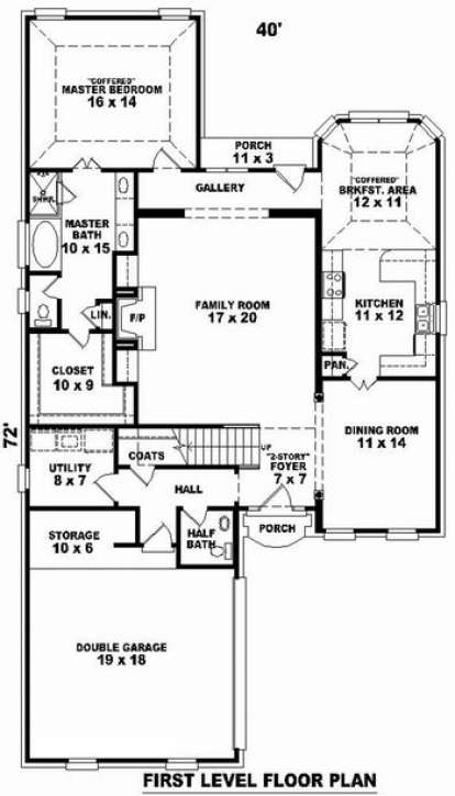 Floorplan 1 for House Plan #053-00605