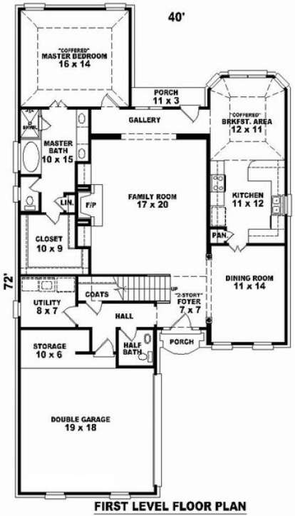 Floorplan 1 for House Plan #053-00606