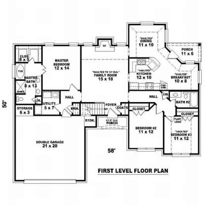 Floorplan 1 for House Plan #053-00607