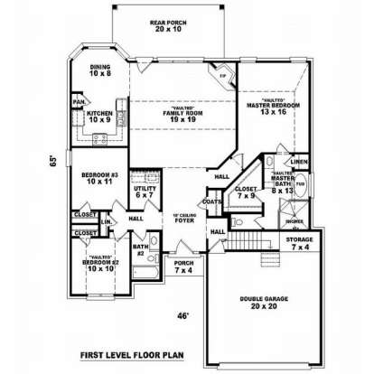 Floorplan 1 for House Plan #053-00608