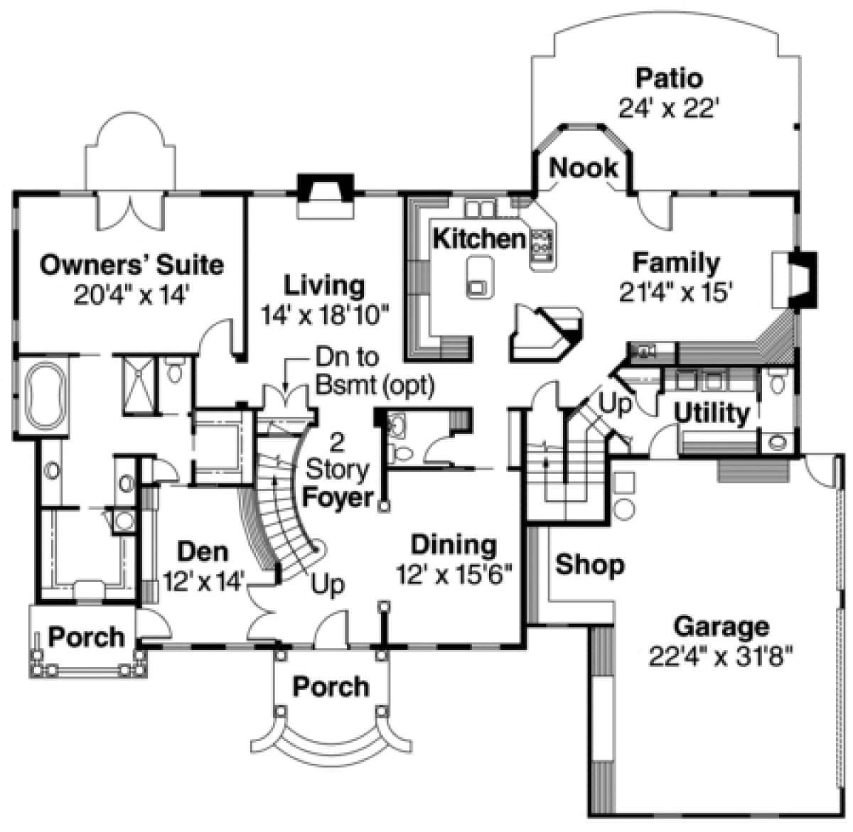 First Floor for House Plan #035-00074