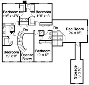 Second Floor for House Plan #035-00074