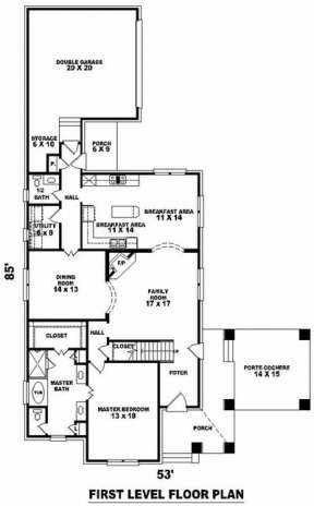 Floorplan 1 for House Plan #053-00612