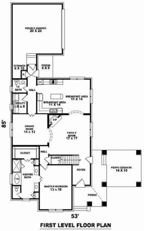 Floorplan 1 for House Plan #053-00615