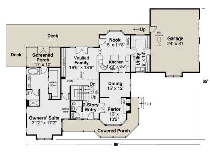 Main Floor  for House Plan #035-00075