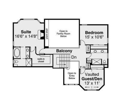 Second Floor for House Plan #035-00075