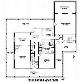 Floorplan 1 for House Plan #053-00622