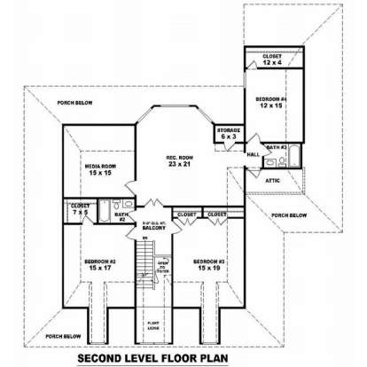 Floorplan 2 for House Plan #053-00624