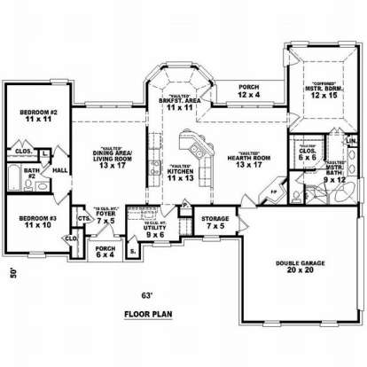 Floorplan1 for House Plan #053-00626