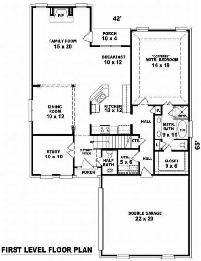 Floorplan 1 for House Plan #053-00629