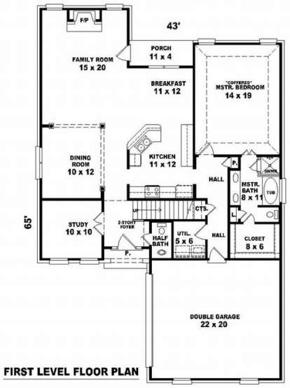 Floorplan 1 for House Plan #053-00630
