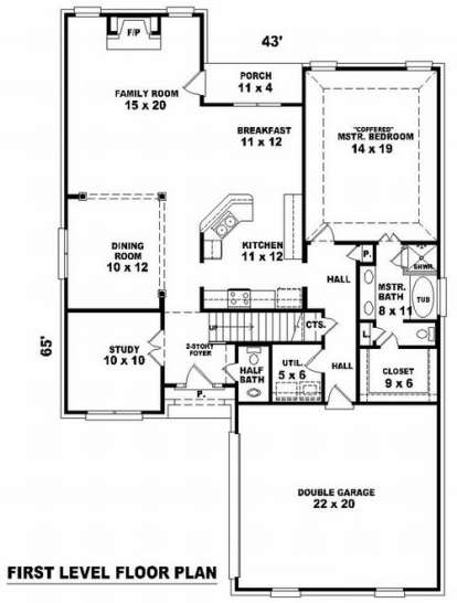 Floorplan 1 for House Plan #053-00636