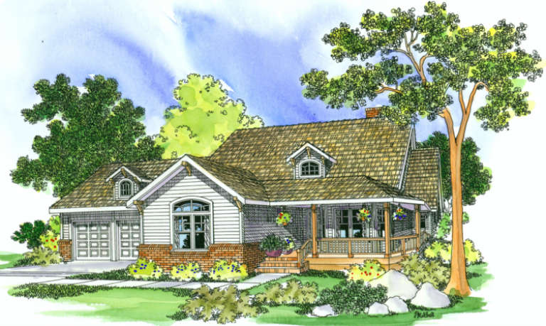 Country House Plan #035-00077 Elevation Photo