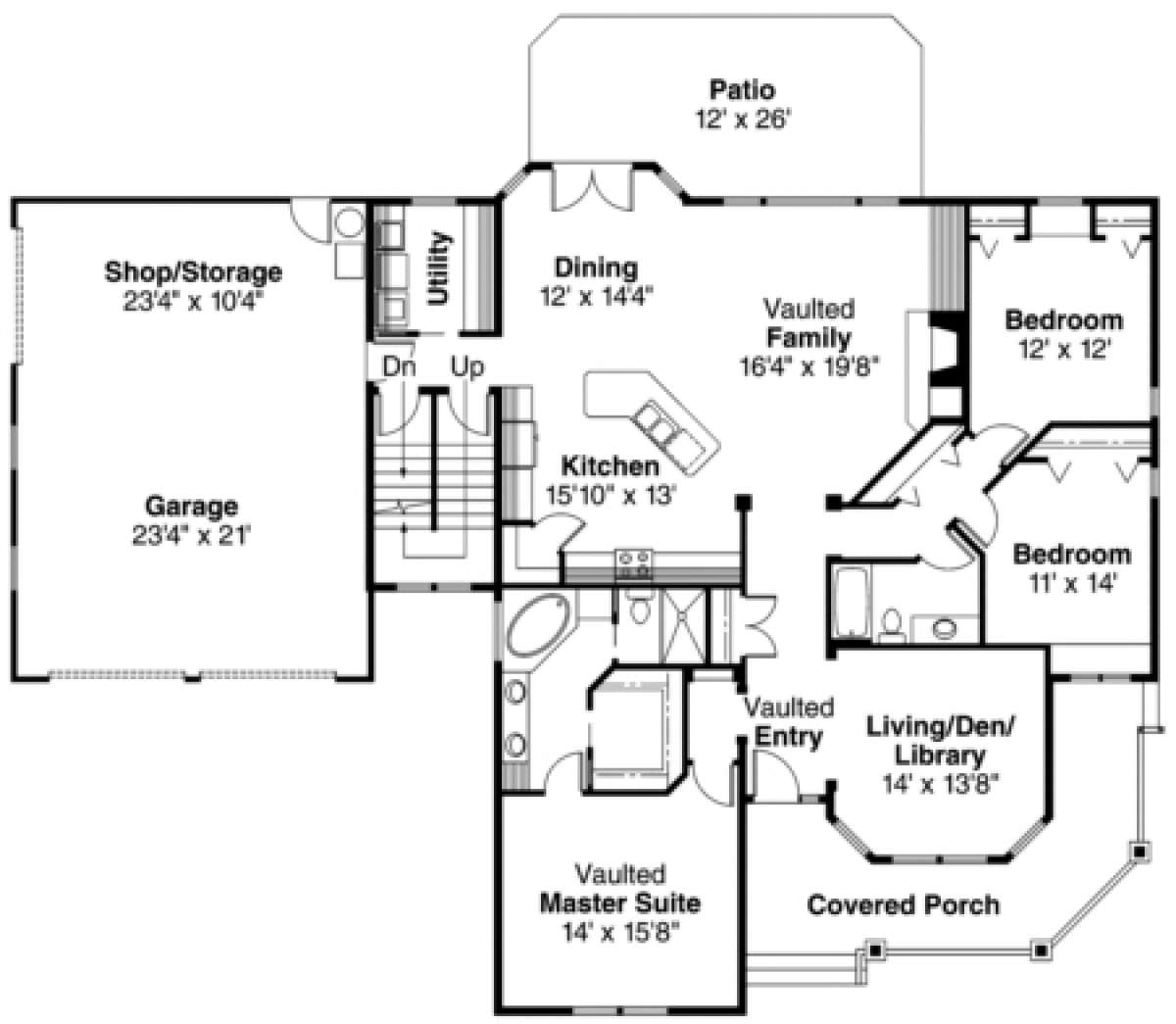First Floor for House Plan #035-00077