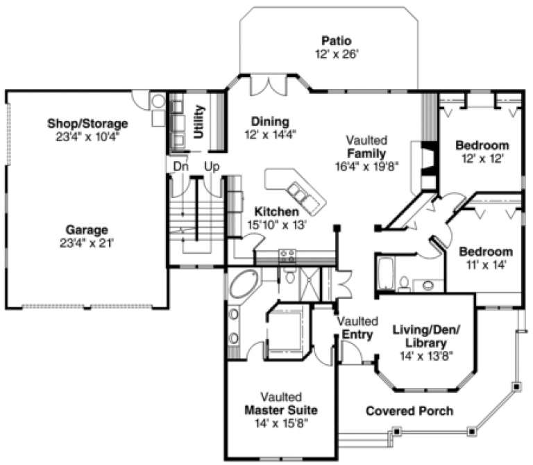 House Plan House Plan #726 Drawing 1