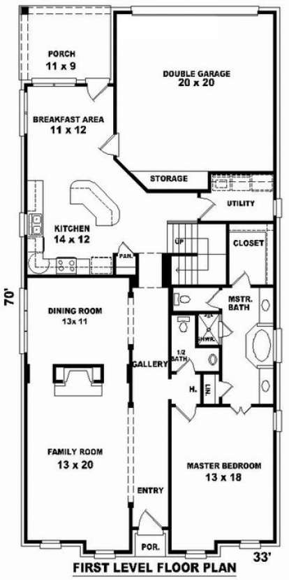 Floorplan 1 for House Plan #053-00642
