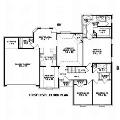 Floorplan 1 for House Plan #053-00645