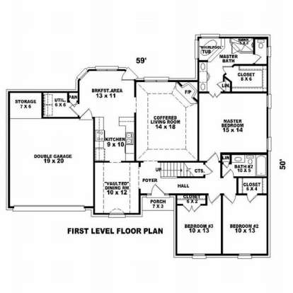 Floorplan 1 for House Plan #053-00646